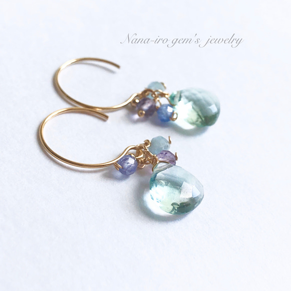 14kgf fluorite  pierce 4枚目の画像