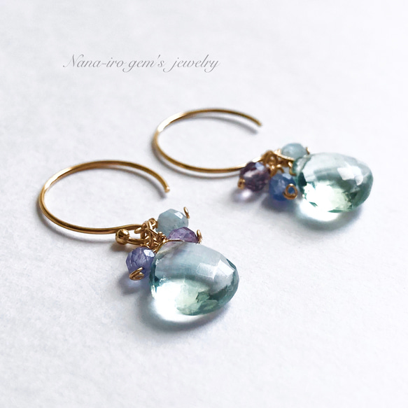 14kgf fluorite  pierce 7枚目の画像