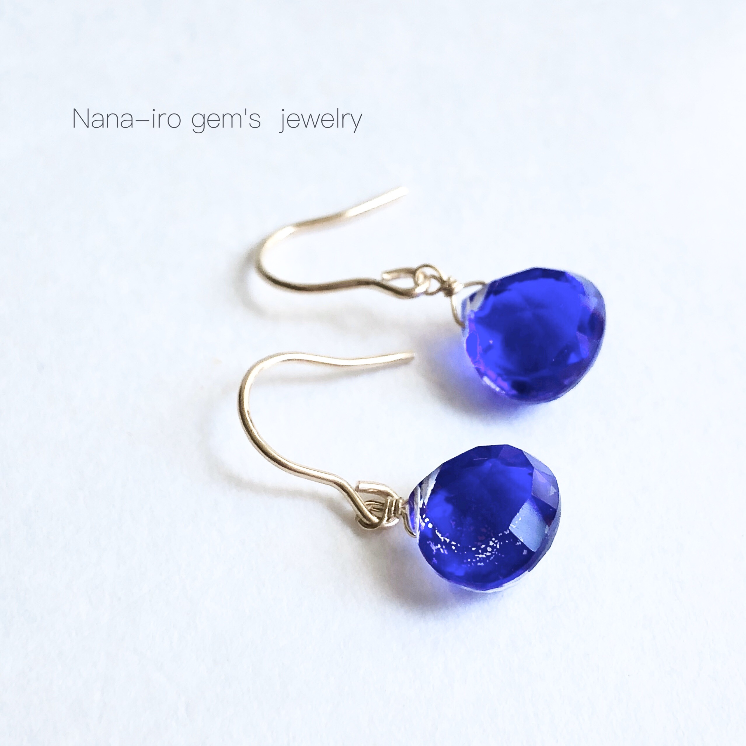 14kgf blue tripletcrystal pierce ピアス（フック・チェーン） Nana