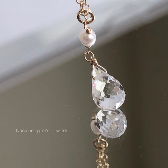 14kgf crystal × pearl necklace ネックレス・ペンダント Nana-iro gem