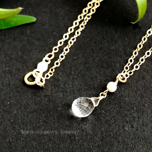 14kgf crystal × pearl necklace ネックレス・ペンダント Nana-iro gem