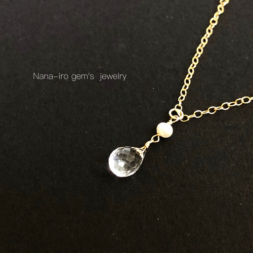 14kgf crystal × pearl necklace ネックレス・ペンダント Nana-iro gem