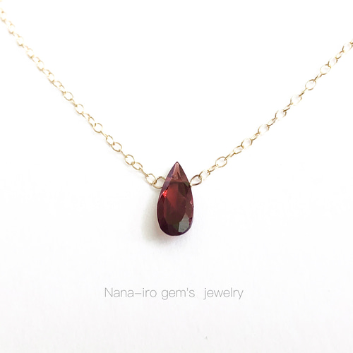 訳あり＊14kgf garnet necklace ネックレス・ペンダント Nana-iro gem