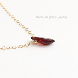 ＊訳あり＊14kgf garnet necklace 3枚目の画像