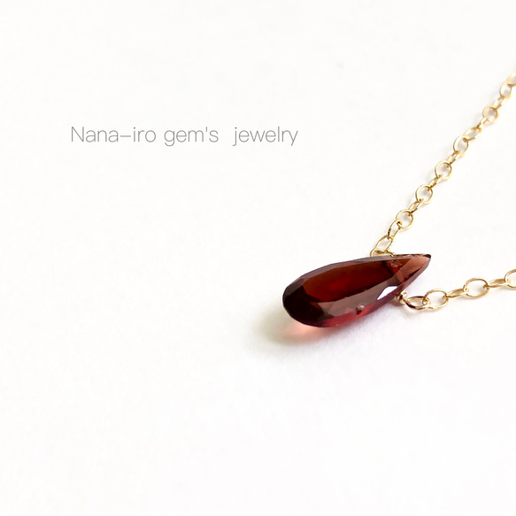 ＊訳あり＊14kgf garnet necklace 5枚目の画像