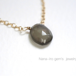 14kgf gray moonstone × pearl necklace 2枚目の画像