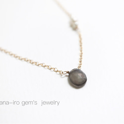 14kgf gray moonstone × pearl necklace 5枚目の画像