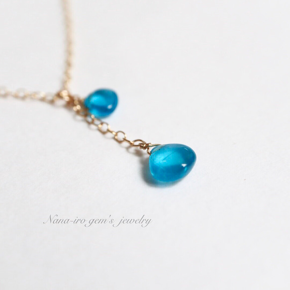 14kgf neonblue apatite necklace 1枚目の画像