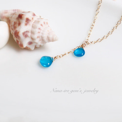 14kgf neonblue apatite necklace 2枚目の画像