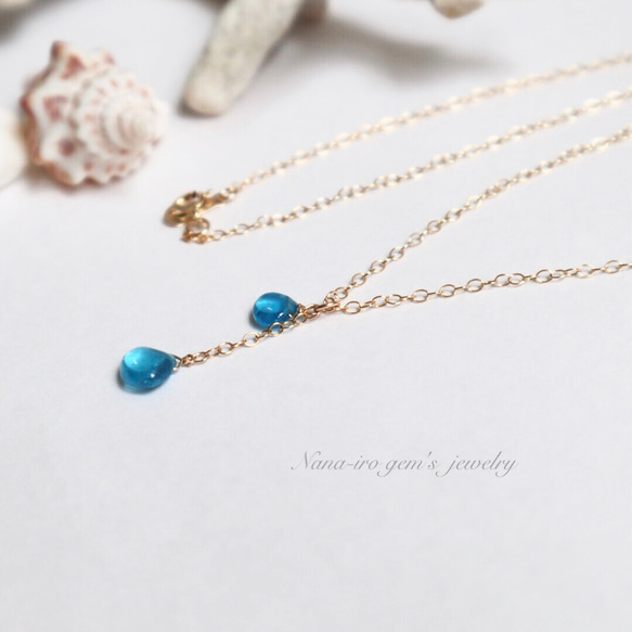 14kgf neonblue apatite necklace 3枚目の画像