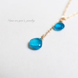 14kgf neonblue apatite necklace 4枚目の画像