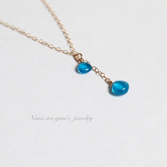 14kgf neonblue apatite necklace 6枚目の画像