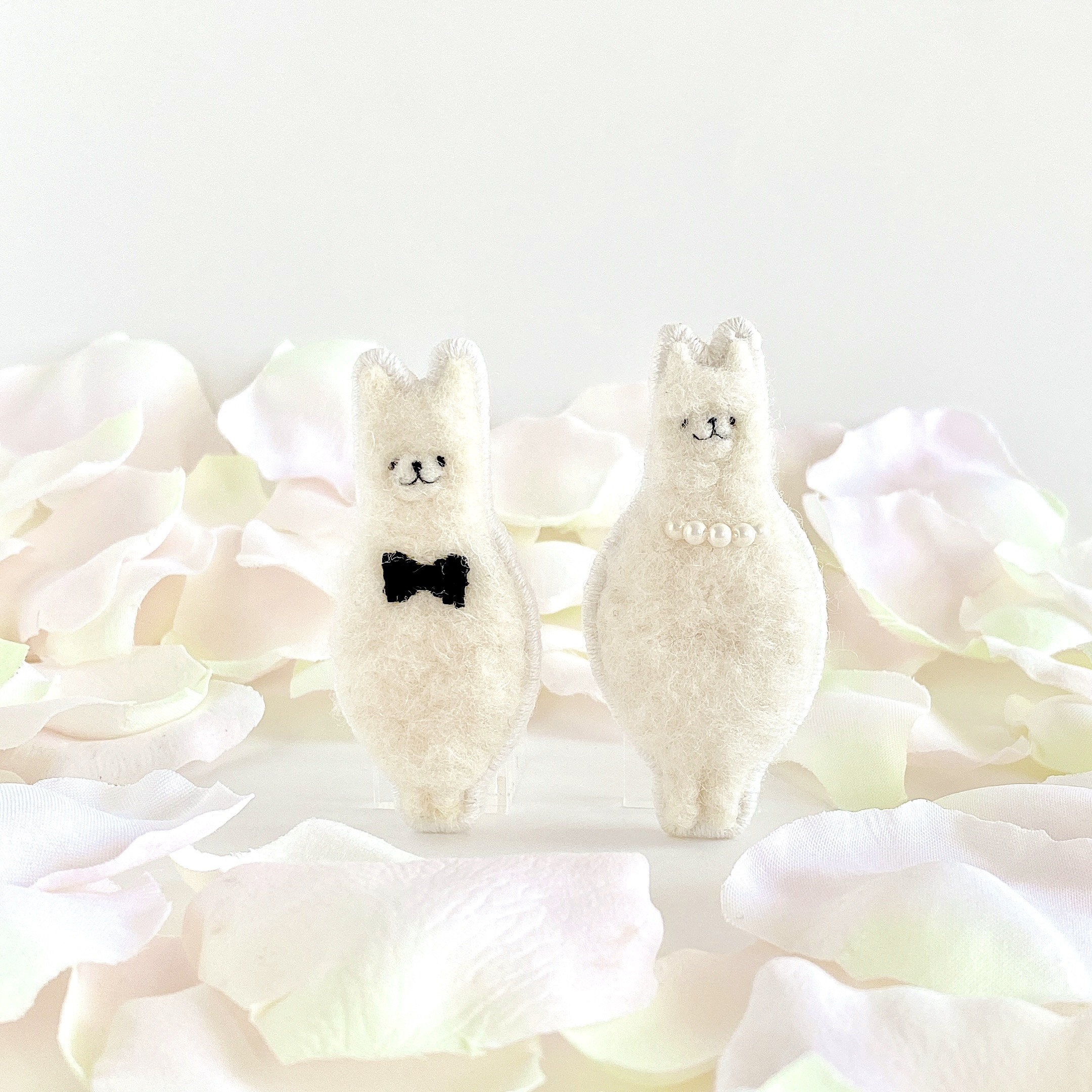 アルパカップルブローチ［white］