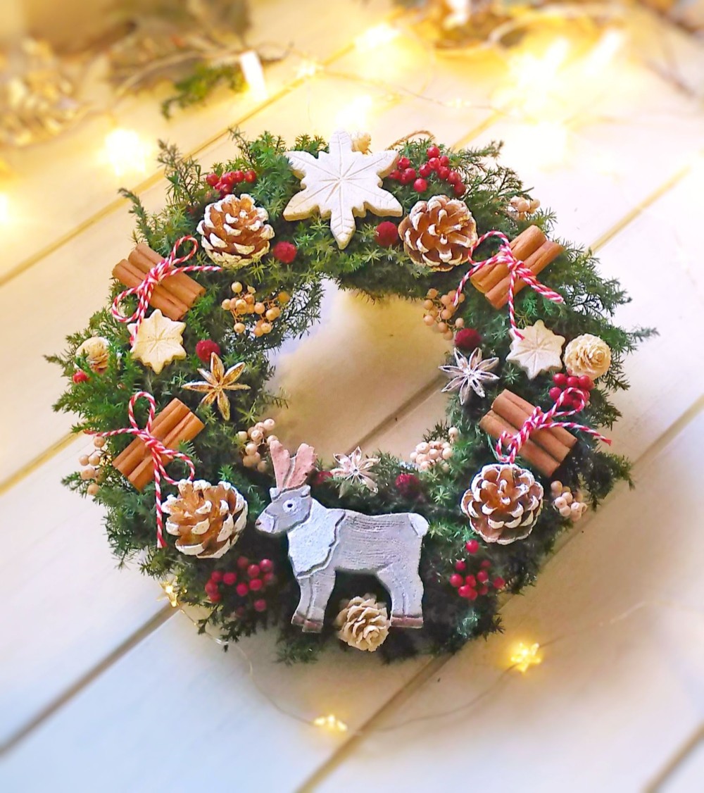 レンタル情報|小道具のChristmasクリスマスリース 赤
