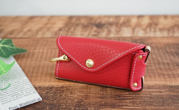 本革 スマートキーケース【レッド】 natucaブランド キーケース Natuca