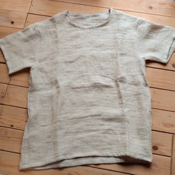 メンズ　オーガニックヘンプHemp100%ダブルガーゼTシャツ　胸ポケット付き 1枚目の画像