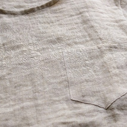 メンズ　オーガニックヘンプHemp100%ダブルガーゼTシャツ　胸ポケット付き 7枚目の画像