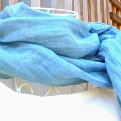 正藍染(天然発酵灰汁建て)　ヘンプ&コットン　ストール　メンズ&レディース 6枚目の画像
