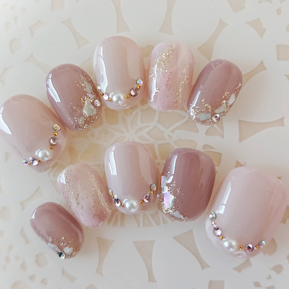 ニュアンス マーブルネイル/ネイルチップ/ブライダルネイル/前撮り  