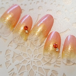 ネイルチップ グラデーション シンプル 黄色 可愛い カラフル オーダーネイル 8b22a28abbda329ef0e1e88a8ba3b2