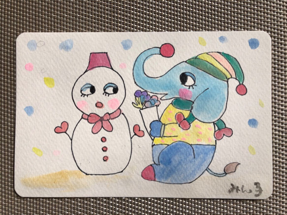 雪だまちゃんに恋をしたパオパオ君 2枚目の画像