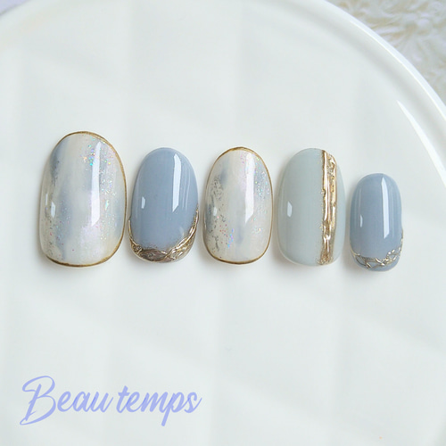 ニュアンスネイルチップアイスブルー ネイルチップ（つけ爪） Beau 