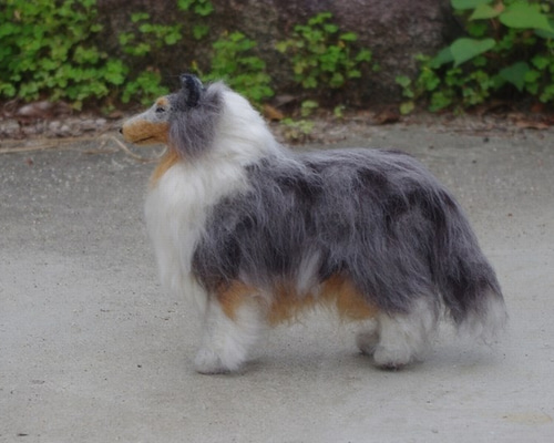 Amazon | 羊毛フェルト ラフコリー コリー 犬 人形 置き物