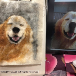 犬や猫の羊毛フェルト絵２Ｌ版：オーダーメイド 7枚目の画像