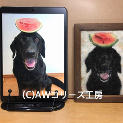 犬や猫の羊毛フェルト絵２Ｌ版：オーダーメイド 9枚目の画像