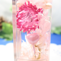 20.ハート瓶のハーバリウム・ハート入りピンク~恋のマジック~ 3枚目の画像