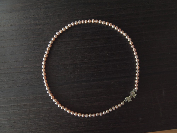クラシックピンク淡水真珠ネックレス 2枚目の画像