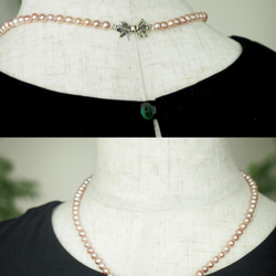 クラシックピンク淡水真珠ネックレス 5枚目の画像