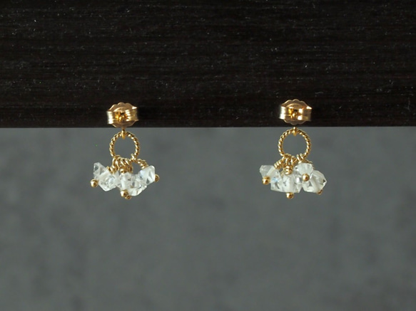 ハーキマーダイヤモンドの耳飾り 3枚目の画像