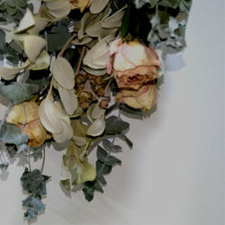 ユーカリとバラのアンティークスワッグ eucalyptus 4枚目の画像