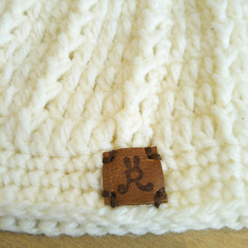 かぎ針編みニット帽子(ホワイト) ニット帽・ビーニー Rabbit crochet