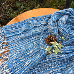 【畑からの優しい贈り物】手紡ぎオーガニック和綿100%藍染 1枚目の画像