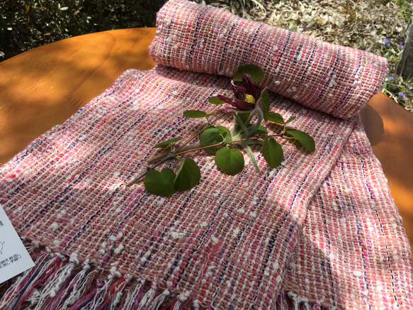 手紡ぎ和綿糸を使った自然素材のストール 2枚目の画像