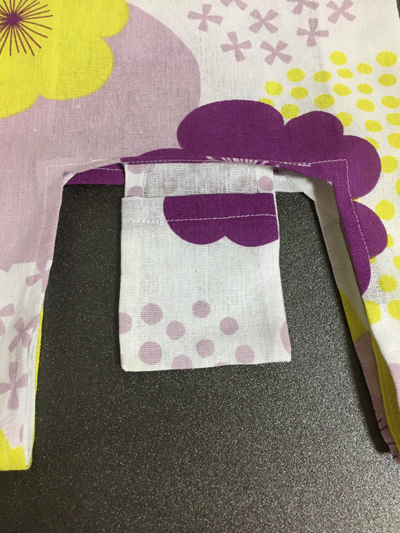 レジ袋タイプエコバッグ（紫系花ちらし） 4枚目の画像