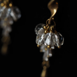 復古水晶吊燈 黃銅耳環 第3張的照片