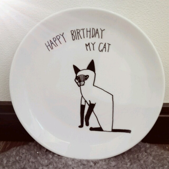 *catplate*　ねこの絵皿　名入れします　[ギフトにも] 1枚目の画像