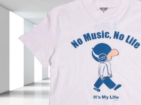 SOLDOUT 60%OFF （定価：3,500円）  【No Music No Life 】カラー：ホワイト Sサイズ 1枚目の画像