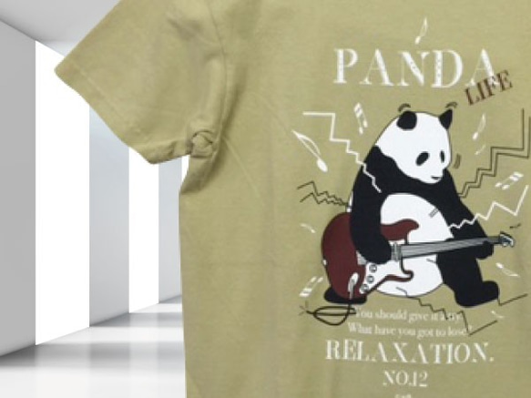 最終セール品 【PANDA LIFE Guitar 】カラー：サンドベージュ　Sサイズ 1枚目の画像