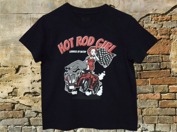 60%OFF  キッズサイズ  HOT ROD GIRL 【ホット ロッド ガール】 ブラック/レッド 2枚目の画像