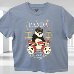 1,000円OFF Sサイズ 【PANDA LIFE Drummer】カラー：セージブルー 2枚目の画像