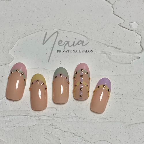 カラフルネイル♡ ネイルチップ（つけ爪） m 通販 8715871