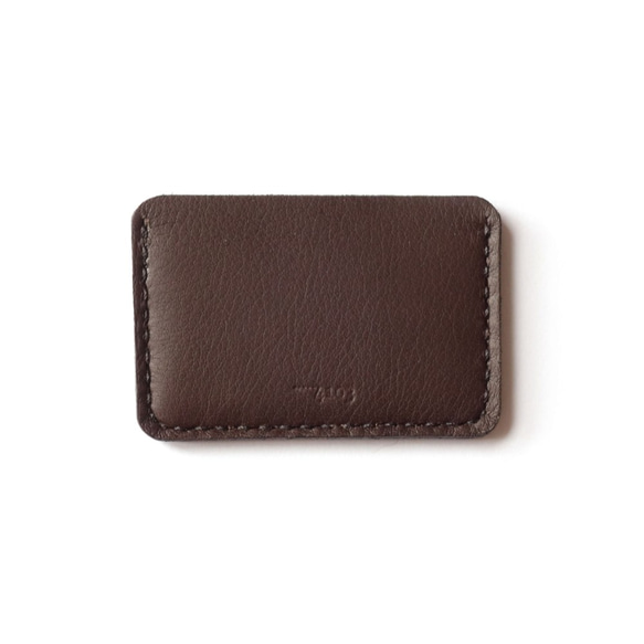 【20%OFF!!】Card Case DARK-BROWN / 牛革パスケース 2枚目の画像