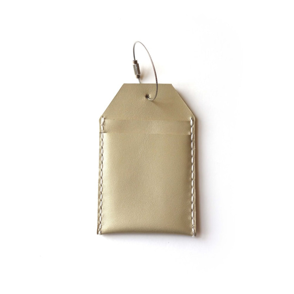 【50%OFF!!】Wire Pass Case pearl beige / 牛革ワイヤーパスケース 2枚目の画像