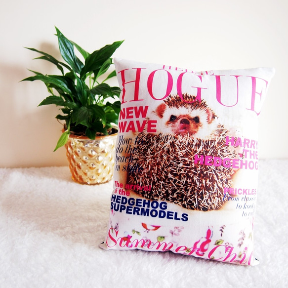 ミニクッション ハリネズミ Hedge HOGUE PINK ◆イギリスより送料無料◆ はりねずみ／ぬいぐるみ 1枚目の画像