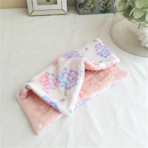 8重ガーゼハンカチ 紫陽花刺繍ガーゼ ② 8重ガーゼハンカチ 刺繍ガーゼ 紫陽花