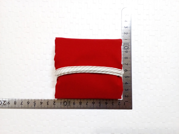 真っ赤なシンプルエコバッグ(レジ袋type)＊ちょっとお買い物サイズ＊ 5枚目の画像